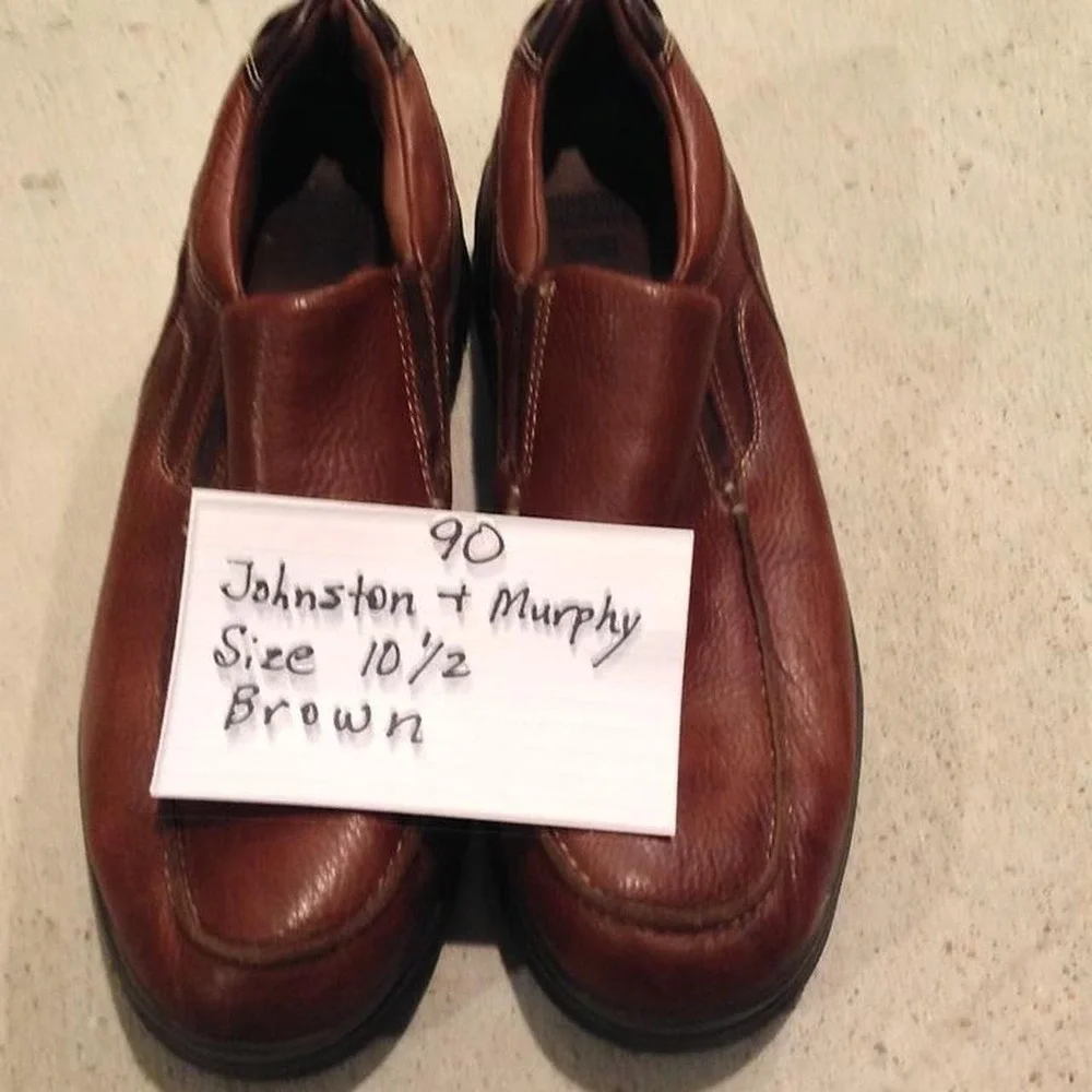Johnston & Murphy Men's Leather Slip-On Shoes Size 10.5 Brown Comfort